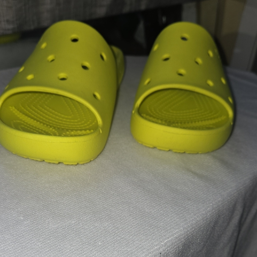 CROCS Vibrant Yellow Slide Sandals - Picture 4 of 5